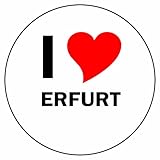 Aufkleber / Sticker / Autoaufkleber - I LOVE Erfurt - JDM / Die cut / OEM - Auto / Heckscheibe - aussenklebend, rund, Größe: 80