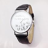 LYDPT Mode Bunte Sport spät ansehen Frauen Uhr Armbanduhr Quarzuhr Frauen Geschenk Frauen (Color : Schwarz)