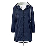 Pianshanzi ÜBergangsjacke Damen Softshelljacke Regenmantel Gefüttert Wasserdicht Atmungsaktiv Winter Warme Outdoor Lang Regenjacke mit Kapuze Softshell Windbreak