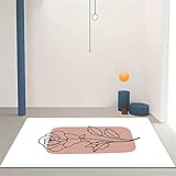 YYRAIN Nordic Geometrische Linie Pflanzenblattmuster Teppich Nach Hause Wohnzimmer Schlafzimmer Weicher Großer Teppich Arbeitszimmer Plüsch Flauschige Matte 60x180