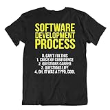 Software Tshirt Programmer T Shirt Development Process Teecool Shirt Men T Shirt 100% Cotton Sleeve Shirt Black S