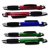 Premium-Kugelschreiber, 4 in 1 Multifunktion-Drehkugelschreiber mit Handy-Halterung, Touch Pen, Screen-Reinig