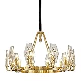 ZHQHYQHHX Luxus-Vollkupferkristallleuchter warmes Licht LED Antlers Deckenleuchte Spezielle Hauptdekoration W