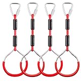 Schaukel Gymnastikringe 4er Pack Kletterringe Hindernisring Spielplatzgeräte Ninja Course Monkey Ring Trapezstange Pull Up Gym Rings Kinderspielplatz Home Swing Sets (Ringe)