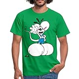 Spreadshirt Diddl Diddlmaus Winkt Fröhlich Männer T-Shirt, L, Kelly G