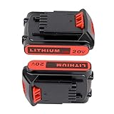 MANUFER 3,0Ah Li-ion LBXR20 Ersatzakku für Black und Decker 18V 20V Max Akku für Black & Decker LB20 LBX20 LST220 LBXR2020-OPE LBXR20B-2 LB2X4020 2 Stück…