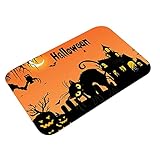 MAIKUI Halloween Fußmatte TeppichDeko Halloween Fußmatte Lustige Fußmatte Hexe Welcome Mat Fall Fußmatte Fall Decor Halloween Decor Küchenteppich Teppich für Küchenhalle im F