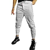 HZPHQY Herren Sweatpants Jogginghose Jogger Trainingsanzug Causal Hose mit Taschen Kordelzug Running Jog Pants, grau, 41-44.5