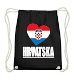 Hochwertige Baumwoll Gymsac - Kroatische Flagge T-Shirt Hrvatska Kroatien Fan Trikot Fussball Geschenk