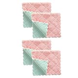 Generic Antihaft-Handtücher, 4 Stück, Öl, Samt, Koralle, Handbehang, Dishclout, Küche, Heimtextilien Adventskalender Kaffeebohnen 2020 (Pink, One Size)