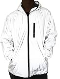 NewL 360 Reflektierende Herrenjacke Unisex Full Reflective Jacke Laufjacke / Atmungsaktiv/Winddicht / Wasserabweisend/Reflekierend, Grau, L