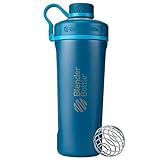 BlenderBottle Radian Edelstahl Trinkflasche, Thermoflasche mit BlenderBall, geeignet als Wasserflasche, Protein Shaker und Fitness Shaker, BPA frei, Doppelwandig, Vakuum isoliert - Ocean B