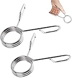 ASILK 4 Stück 5,1 cm Hantelfeder-Clips, 4 Stück olympische Langhantel-Klemmen, Verriegelungs-Clips für Gewichtheben, Übungen, Fitness-Trainingszubehör (Silber)