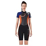 BNHJU Schwimm-, Surf- und Tauch-, Schnorchel-Overall, Sonnenschutz, hält warm, Damen-Bademode, Tankinis-Set, Orange, M