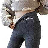 XKUN Leggings Damen Damengamaschen Winter Dicke Warme Hose Hohe Taille Fleece Gesäumt Thermal Dehnbare Schlanke Körperlammsw