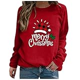 HHOP Weihnachten Vintage Pullover Damen Sale Damen Oberteile Hemd weiß Damen Longshirt Damen Sommer paillettenshirts Damen Farbverlauf pullis für Damen italienische Designer Bluse jeanshemd D
