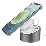 Mag-Safe Ladegerät Halterung Stouchi Heavy-Duty Premium Metal Mag Safe Ständer Holder Kompatibel mit Mag Safe Charger für iPhone 12/iPhone 13(Mag-Safe Ladegerät Nicht im Lieferumfang enthalten)-Grey