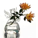 Vase Blume Home Decor Glas Terrarium Hydrokottopf Klarer Engel Form Glas Hängende Vase Terrarium Hydroponic Topf Engelsförmige Vase Blumenvase (Farbe : S)