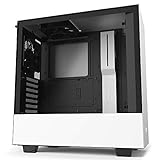 NZXT H510 - Kompaktes ATX-Mid-Tower-Gehäuse für Gaming-PCs - Front I/O USB Type-C Port - Tempered Glass-Seitenfenster - managementsystem - Für Wasserkühlung nutzbar - Weiß/Schw