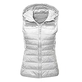 Weste,Glänzend,Gesteppt,Körperwärmer,Leicht,Kapuzenweste Ärmellos, für Damen und Herren Bodywarmer Steppweste Daunenweste Funktionsweste Vest Sport Outdoor Winterweste Gilet Jacke Softshell-W