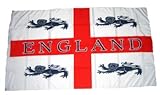 MM England 4 Löwen Flagge/Fahne, wetterfest, mehrfarbig, 150 x 90 x 1 cm, 16292