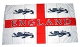 MM England 4 Löwen Flagge/Fahne, wetterfest, mehrfarbig, 150 x 90 x 1 cm, 16292