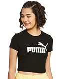 Puma Damen ESS Slim Logo Tee T-Shirt, Black, S