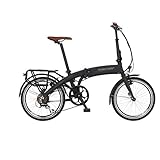 FISCHER E-Bike Klapprad / Faltrad FR18, graphitschwarz matt, 20 Zoll, Bafang Hinterradmotor 25 Nm, 36V Akku im Rahmen, 7-Gang Schaltung von S