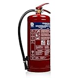 Smartwares ABC Feuerlöscher 6 Kg/ Pulverlöscher mit Halterung, Manometer und Schlauch, BB6