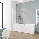 Schulte D1670 04 50 Komfort Duschabtrennung für Badewanne, alpinweiß, 70 x 140 cm, Montage links/rechts inkl, H