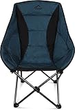 normani Deluxe Campingsessel Relaxsessel XXL Moonchair Schalensitz- Comfort Camping-Stuhl - Gepolsterter Outdoor Klappstuhl, Traglast: 150 Kg (330 lbs) Farbe Dunkelb