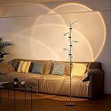 LED Stehlampe Modern 5 Flammig, Sonnenuntergangslampe mit 360Grad Drehung, Rainbow Sunset Lamp Sonnenuntergang Projektor Lampe FüR Wohnzimmer, Treffen, Esszimmer, Fotografie,5 warm light floor lamp