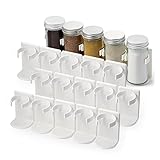 AIEVE 4 Stück Gewürzregal Wand Ohne Bohren Gewürzhalter Zuschneidbares Spice Rack für 20 Gewürzgläser Küche Organizer für Schrank Schranktü