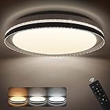 NIXIUKOL 42W LED Deckenleuchte Dimmbar 40CM Deckenlampe mit Fernbedienung 4000LM für Innen, Lichtfarbe und Helligkeit einstellbare Kristall Wohnzimmerlampe Schlafzimmerlampe R