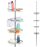 bremermann Teleskop-Eckregal, 4 Körbe, Teleskop-Stange bis max. ca. 290 cm (Edelstahl)
