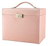 LUYOYO Koreanische Stil Schmuckschatulle for Frauen Mädchen Reise Fall Halskette Ring Ohrringe Organizer Schmuck Organizer for Schub