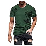 T-Shirt Herren mit Aufdruck Slim Fit Hemd Sommer Männer Kurzarm Unterhemd Nationalflagge Muster Retro Drucken Rundhals Sportshirt Sport Sportbekleidung Oversize Tank Tops Freizeit Locker S