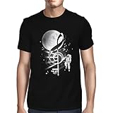 Rundhalsausschnitt Lustige Mode Astronaut Musical Note T-Shirt Für Männer Und Frauen S-XXXL
