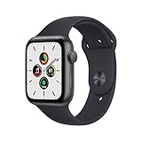 2021 Apple Watch SE (GPS, 44 mm) – Space Grey Aluminiumgehäuse mit Midnight Sport Band – Reg