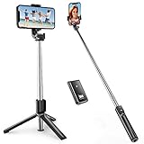 ATUMTEK Selfie Stick Dreifuß, Ausdehnbarer Bluetooth Selfie Stick mit 100CM TikTok Selfiestick für iPhone 12/11/11 Pro/X/XS/8/7 Plus, Samsung Galaxy S10, Huawei und Andere 4,7 bis 6,5 Zoll Smartp