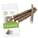 Forck Katzenminze Sticks (5 Stück), Matatabi-Kausticks als Katzenspielzeug für die natürliche Katzen Zahnpflege, Dental Kau-Sticks helfen bei Zahnstein & Mundg