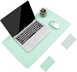 Multifunktionales Office Mauspad,YSAGi Wasserdichte Schreibtischunterlage aus PU-Leder,Ultradünnes Mousepad,Rutschfeste Schreibtischmatte, für Büro und Zuhause(Hellgrün, 60 * 35 cm)
