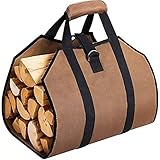 Tragetasche aus gewachstem Segeltuch, 99 x 45,7 cm, extra groß, Kaminholzhalter, Kaminholzhalter, Kaminholzhalter, Kaminofen-Zubehör für Camping
