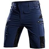 Cycorld MTB Hose Herren Kurz, Atmungsaktiv Mountainbike Hose Herren MTB Shorts Schnelltrocknende Fahrradhose Mountainbike Shorts Bike Shorts Radlerhose (Navy, L)