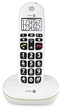 Doro PhoneEasy 110 DECT Schnurlostelefon (große Schrift und große Zahlen, optische Anrufsignalisierung) weiß