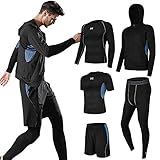 Superora Fitness Kleidung Set 5 stück männer Athletic Fitness Sport Anzug Blau EU S/Etikett L