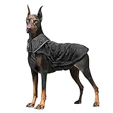 IREENUO Hunderegenmantel, Wasserdichter Hundemantel Regenjacke, mit Sicherheits Reflex Streifen, Geeignet für Outdoor-Bekleidung Mittlerer und Großer Hunde 3XL,Schw