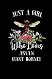 Just a Girl Who Loves Asian Giant Hornet: Perfect Asian Giant Hornet Lover Gift For Girl. Cute Notebook for Asian Giant Hornet Lover. Gift it to your ... Loves Asian Giant Hornet. 100 Pages Notebook