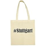 Tasche #Stuttgart Größe 38x42 Farbe Natur Druck Schw