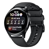 HUAWEI WATCH 3 - 4G Smartwatch, 1.43'' AMOLED Display, eSIM Telefonie, 3 Tage Akkulaufzeit, 24/7 SpO2 & Herzfrequenzmessung, GPS, 5ATM, 30 Monate Garantie, schwarzes Fluorelastomerarmb